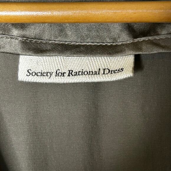 Society for Rational Dress Silk Mini Dress Sz S Sleeveless Taupe Party Cocktail - Picture 4 of 8